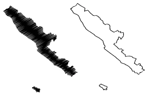 Bengkulu Подразделения Индонезии Провинции Индонезии Map Vector Illustration Scribble Sketch — стоковый вектор