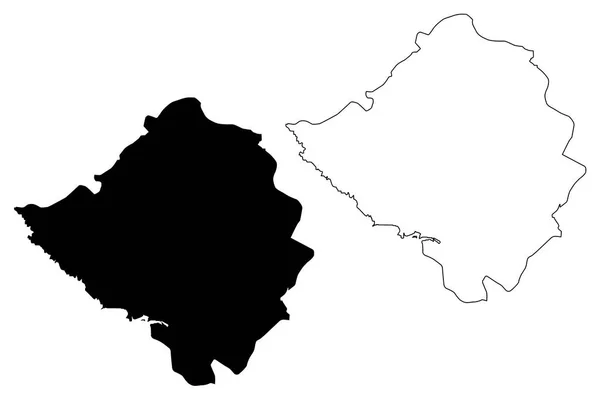Kirsehir Provinser Republiken Turkiet Karta Vektorillustration Frihand Skiss Kirsehir Ili — Stock vektor