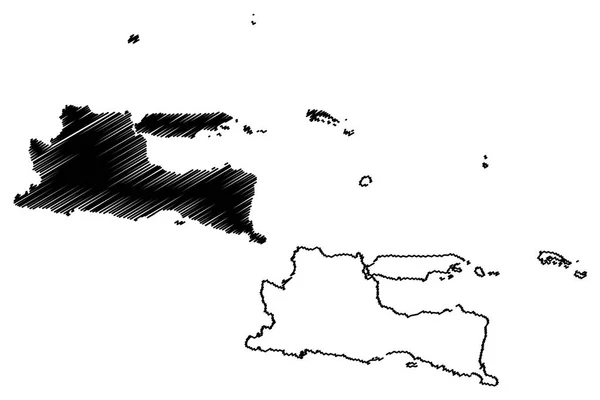 東ジャワ インドネシアの下位区分 インドネシア地方 地図ベクトル図 フリーハンド スケッチ ジャワティムール州地図 — ストックベクタ