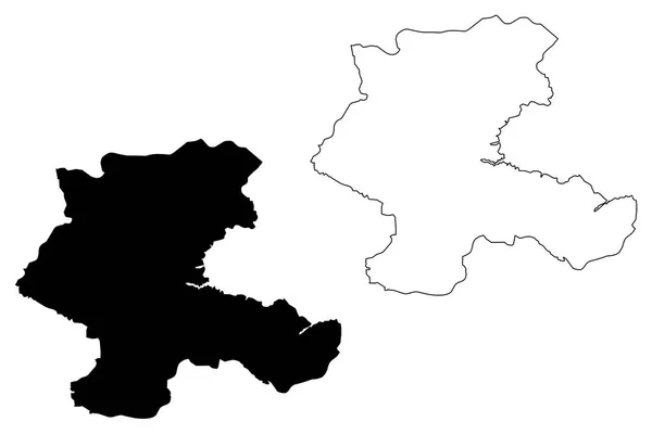 Malatya Provincií Turecké Republiky Mapa Vektorové Ilustrace Klikyháky Situační Mapa — Stockový vektor