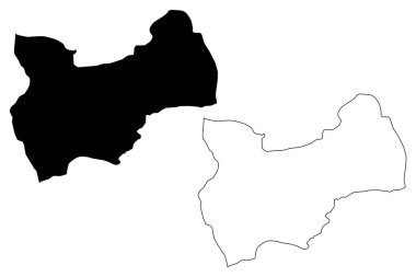 Muş (il Türkiye Cumhuriyeti) harita vektör çizim, karalama taslak Muş ili harita