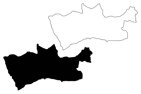 Mardin Provincií Turecké Republiky Mapa Vektorové Ilustrace Klikyháky Situační Mapa — Stockový vektor