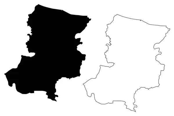 Ilustracja Wektorowa Mapa Sakarya Prowincje Republika Turcji Bazgroły Naszkicować Mapę — Wektor stockowy