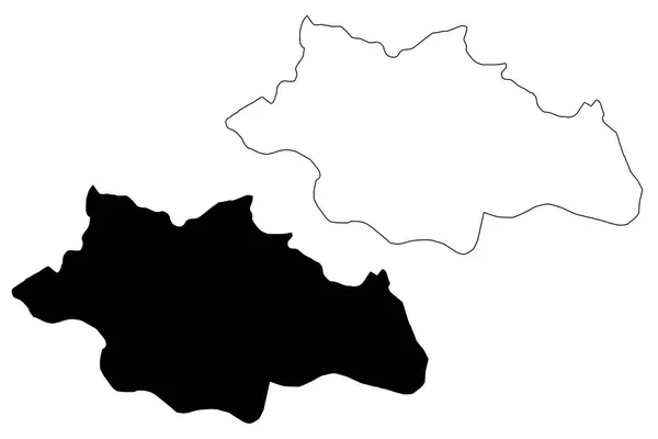 Siirt Provincies Van Republiek Turkije Kaart Vectorillustratie Krabbel Sketch Siirt — Stockvector