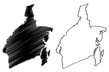 Güney Kalimantan (alt bölümleri Endonezya, Endonezya İlleri) harita vektör çizim, karalama taslak Güney Kalimantan haritası