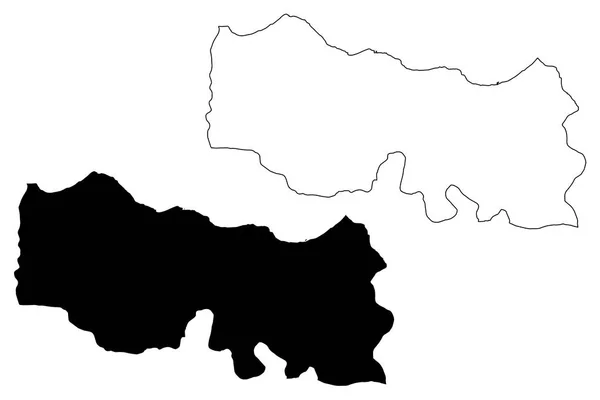 Trabzon Provincií Turecké Republiky Mapa Vektorové Ilustrace Klikyháky Situační Mapa — Stockový vektor