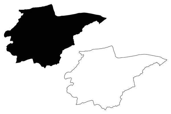 Ilustracja Wektorowa Mapa Duzce Prowincje Republika Turcji Bazgrołów Naszkicować Mapę — Wektor stockowy