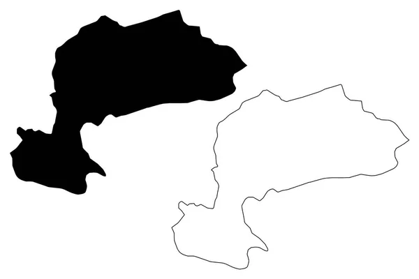 カラマン トルコ共和国の地方 地図ベクトル図 フリーハンド スケッチ カラマン イリ地図 — ストックベクタ