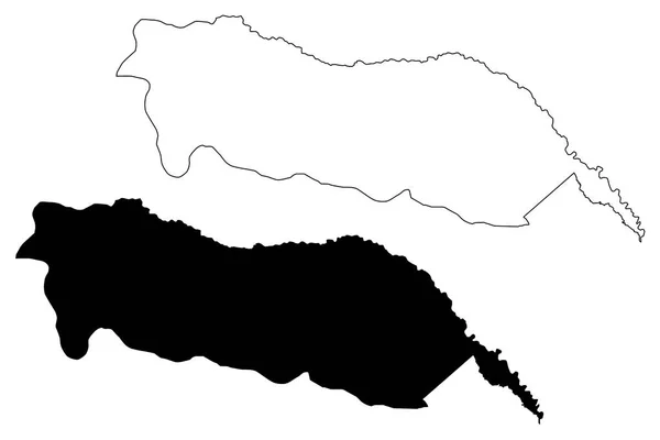 Igdir Provinzen Der Republik Türkei Karte Vektorillustration Kritzelskizze Igdir Ili — Stockvektor