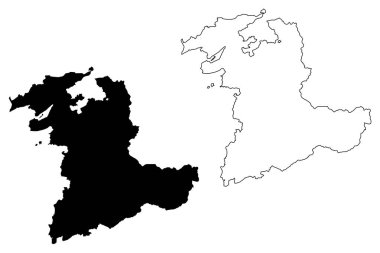 Bern (Kanton, İsviçre, İsviçre kantonları, İsviçre Konfederasyonu) harita vektör çizim, karalama taslak Bern Kanton harita