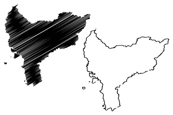 Εικονογράφηση Φορέα Χάρτη Δυτική Καλιμαντάν Υποδιαιρέσεις Της Ινδονησίας Επαρχίες Της — Διανυσματικό Αρχείο