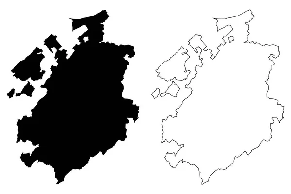 弗里堡 瑞士各州 瑞士各州 瑞士联邦 地图向量例证 写素描弗里堡县地图 — 图库矢量图片