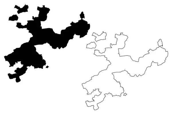 Solothurn mapa vecto — Vetor de Stock