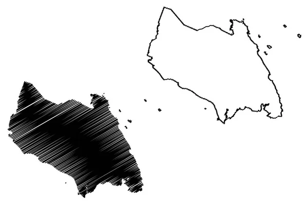 ジョホール州 州とマレーシア マレーシア連邦の連邦地域 ベクトル図 フリーハンド スケッチ ジョホール地図マップ — ストックベクタ