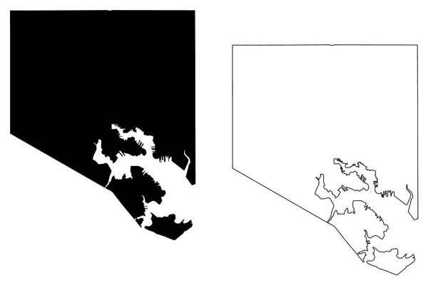 Baltimore City Cidades Dos Estados Unidos Estados Unidos América Eua —  Vetores de Stock