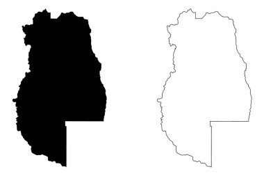 Mendoza (Arjantin bölge, Arjantin Cumhuriyeti, Arjantin il) harita vektör çizim, karalama taslak Mendoza eyaletinde harita