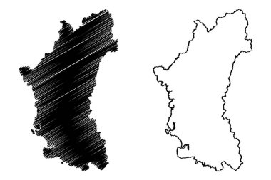 Perak (eyalet ve federal bölgelerde Malezya, Malezya Federasyonu) harita vektör çizim, karalama taslak Perak UGB Ridzuan harita
