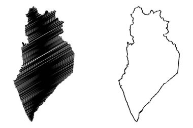 Perlis (eyalet ve federal bölgelerde Malezya, Malezya Federasyonu) vektör çizim, karalama taslak Perlis Indera Kayangan harita harita
