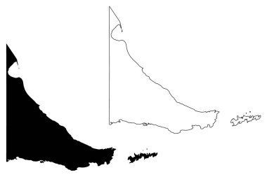 Tierra del Fuego (Arjantin bölge, Arjantin Cumhuriyeti, Arjantin il) harita vektör çizim, karalama taslak Provincia de Tierra del Fuego, Antartida e Islas del Atlantico Sur göster