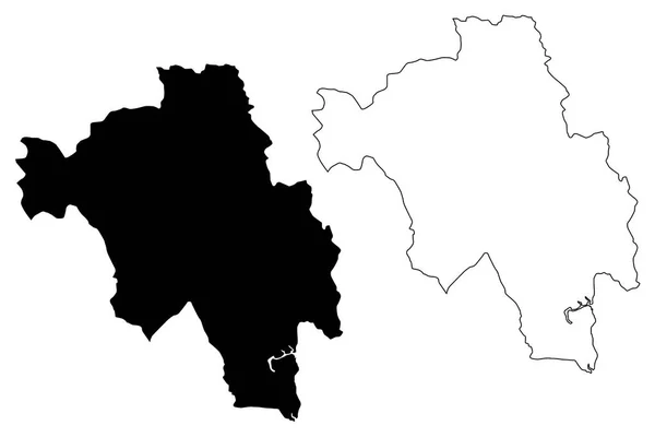 巴戈地区 缅甸联合共和国的行政区划 地图向量例证 涂鸦素描 Peu 分部地图 — 图库矢量图片