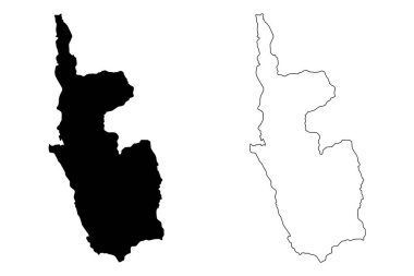 Magway bölge (idari yapılanması Myanmar, Myanmar Birliği, Burma Cumhuriyeti) harita vektör çizim, karalama taslak Magway Division harita