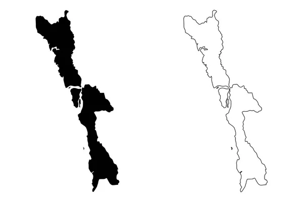 Mon State Divisiones Administrativas Myanmar República Unión Myanmar Birmania Mapa — Vector de stock
