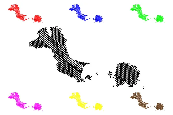 Bangka Belitung Islands Subdivisions Indonesia Provinces Indonesia Mapa Vector Illustration — Archivo Imágenes Vectoriales
