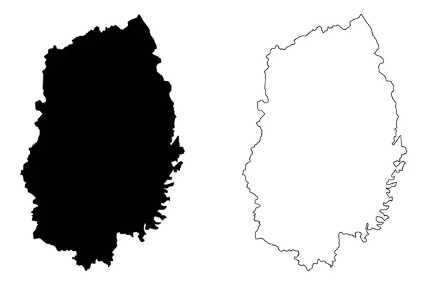 Prefektura Iwate Podział Administracyjny Japonii Prefektury Japonii Mapa Wektor Ilustracja — Wektor stockowy