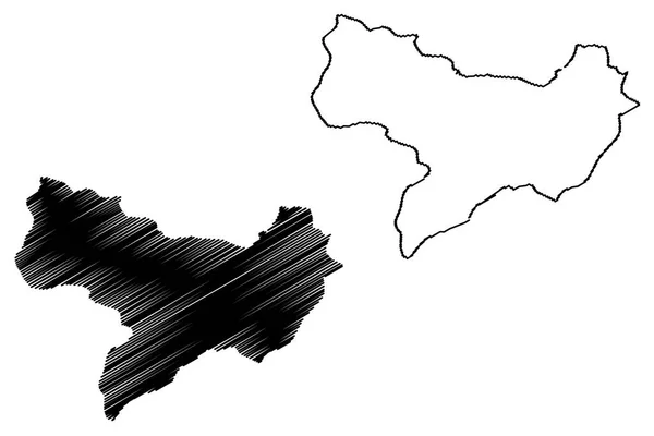 Ilustração Vetorial Mapa Amasya Províncias República Turquia Esboço Rabisco Mapa —  Vetores de Stock