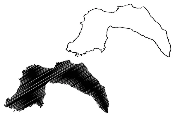 Εικονογράφηση Φορέα Χάρτης Αττάλειας Επαρχίες Της Δημοκρατίας Της Τουρκίας Αττάλεια — Διανυσματικό Αρχείο