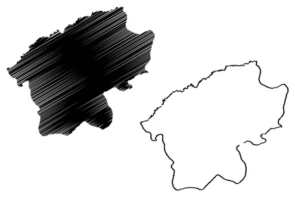 土耳其共和国各省 地图向量例证 涂鸦素描巴廷里地图 — 图库矢量图片