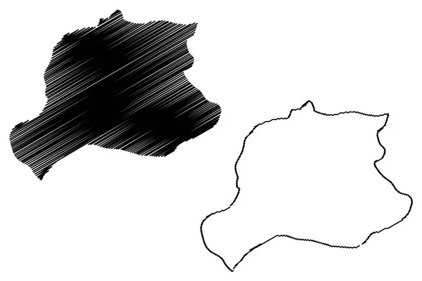 巴伊伯特 土耳其共和国各省 地图矢量插图 涂鸦素描巴伊伯特里地图 — 图库矢量图片
