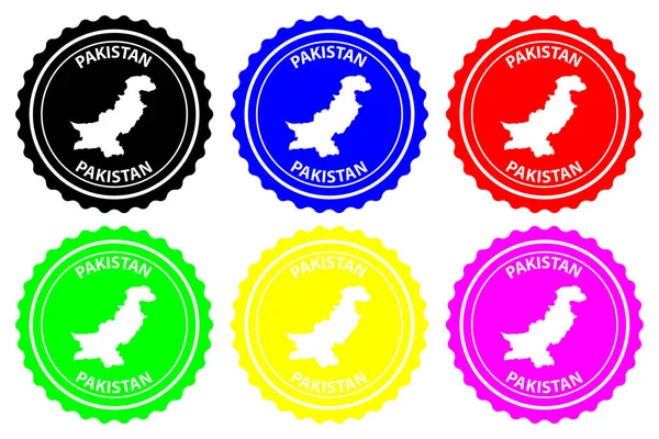 Pakistan Rubber Stamp Vector Islamitische Republiek Pakistan Kaart Patroon Sticker — Stockvector