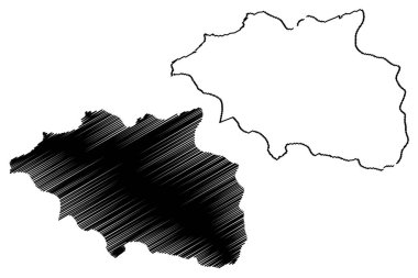 Çankırı (il Türkiye Cumhuriyeti) harita vektör çizim, karalama kroki çankırı ili harita