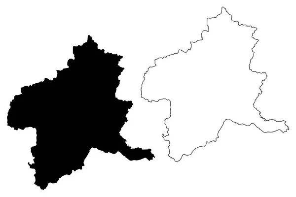 Prefeitura Gunma Divisões Administrativas Japão Prefeituras Japão Mapa Ilustração Vetorial — Vetor de Stock