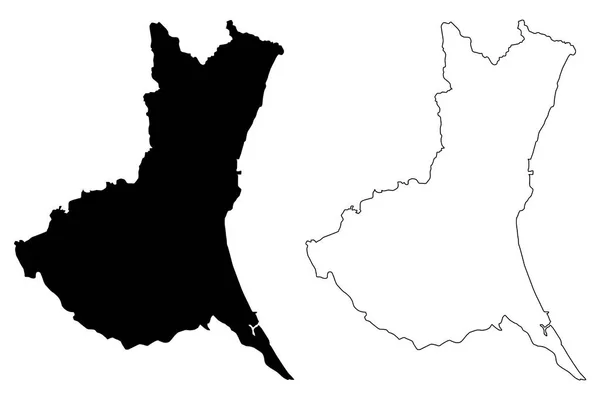 茨城県 日本の都道府県の行政区画 地図ベクトル図 フリーハンド スケッチ茨城地図 — ストックベクタ