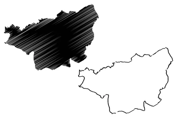 Diyarbakir Províncias República Turquia Mapa Ilustração Vetorial Rabisco Esboço Diyarbakir — Vetor de Stock