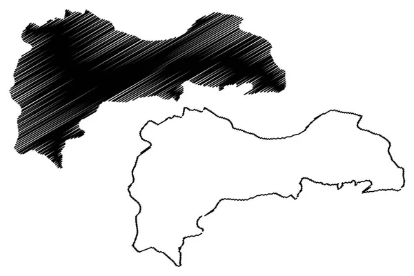 Erzincan Províncias República Turquia Mapa Ilustração Vetorial Rabisco Esboço Erzincan — Vetor de Stock