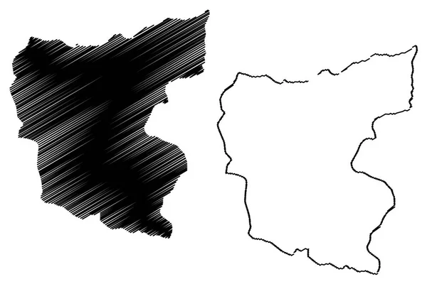 Giresun Provinser Republiken Turkiet Karta Vektorillustration Frihand Skiss Giresun Ili — Stock vektor