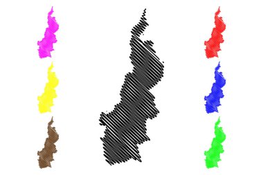 Batı Sulawesi (Endonezya alt bölümleri, Endonezya İlleri) harita vektör çizim, karalama taslak Sulawesi Barat harita