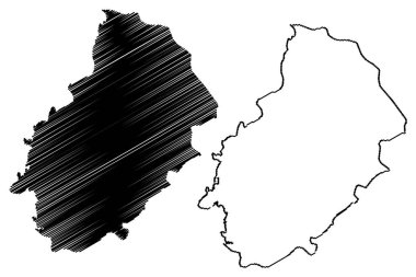 Kırıkkale (il Türkiye Cumhuriyeti) harita vektör çizim, karalama kroki Kırıkkale ili harita