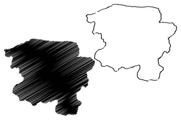 Kastamonu Provinser Republiken Turkiet Karta Vektorillustration Frihand Skiss Kastamonu Ili — Stock vektor