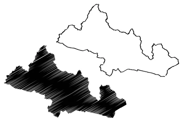 Kilis Provinces République Turquie Illustration Vectorielle Carte Croquis Croquis Kilis — Image vectorielle