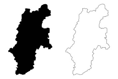 Nagano İli (Japonya, Japonya deprem idari yapılanması) harita vektör çizim, karalama taslak Nagano harita