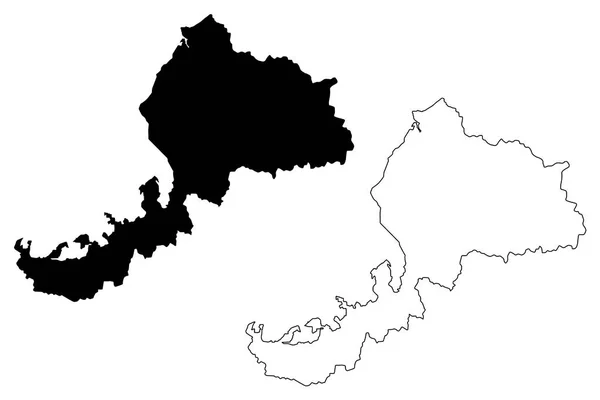 Fukui Präfektur Verwaltungsteile Japans Präfekturen Japans Kartenvektorillustration Kritzelskizze Fukui Karte — Stockvektor