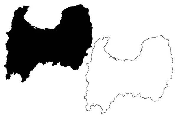 Prefectura Toyama Divisiones Administrativas Japón Prefecturas Japón Mapa Vector Ilustración — Vector de stock