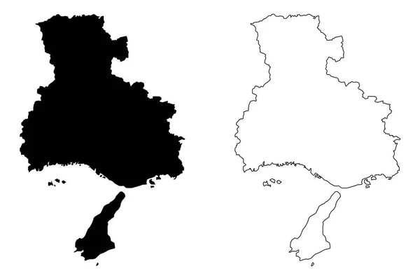 Prefettura Hyogo Divisioni Amministrative Del Giappone Prefetture Del Giappone Mappa — Vettoriale Stock