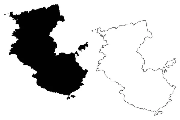 和歌山県 日本の都道府県の行政区画 地図ベクトル図 フリーハンド スケッチ和歌山マップ — ストックベクタ