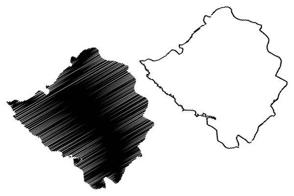 Kirsehir Provinzen Der Republik Türkei Karte Vektorillustration Kritzelskizze Kirsehir Ili — Stockvektor