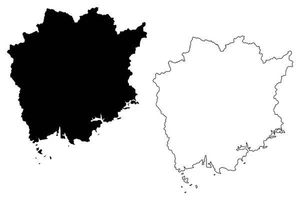 Окаяма Префектура Адміністративно Територіальний Поділ Японії Префектурах Японії Карта Векторні — стоковий вектор